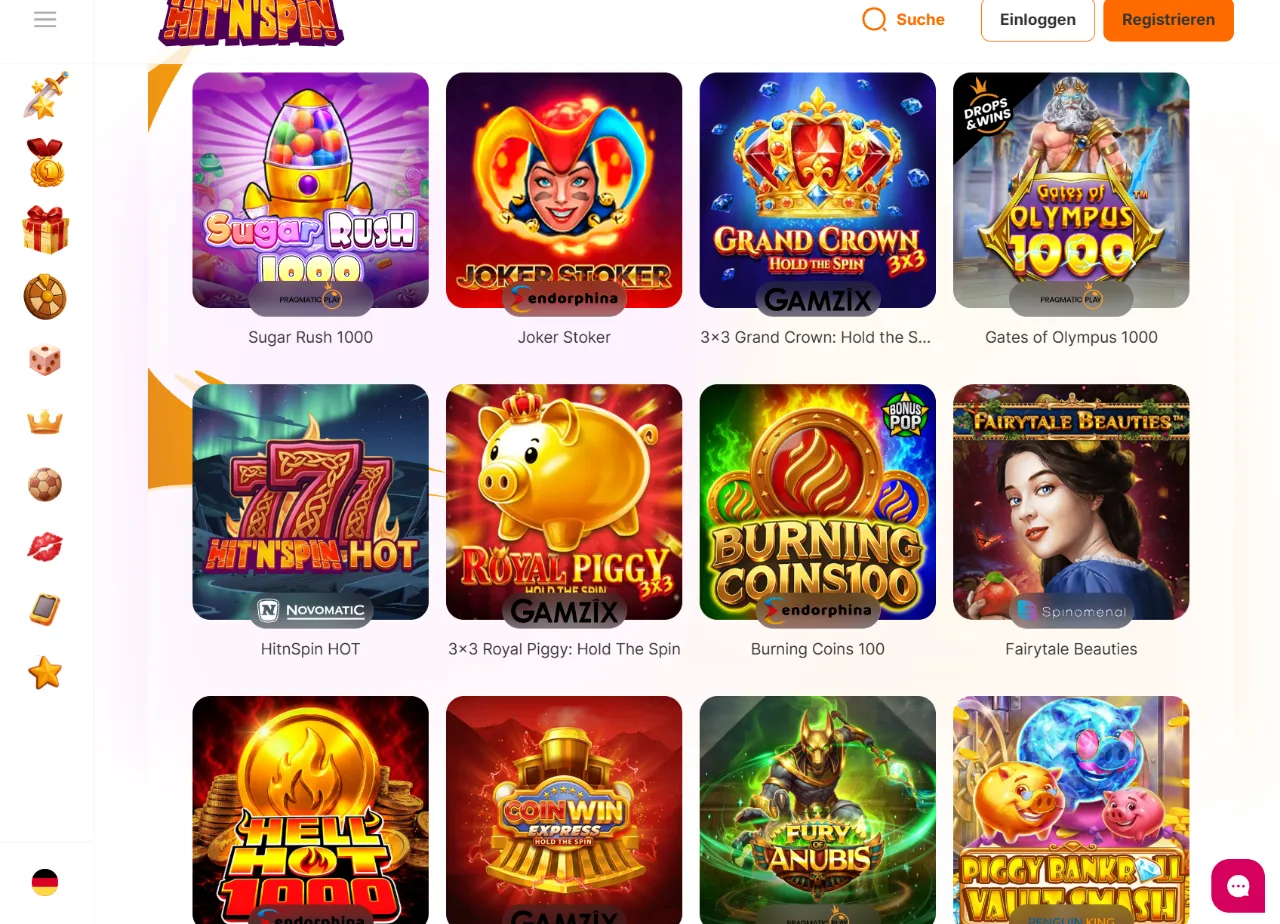 Hit'n'Spin Spielautomaten-Übersicht